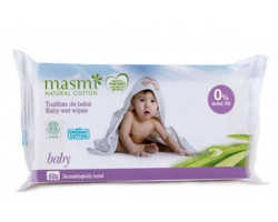 Детские салфетки влажные гигиенические органические MASMI NATURAL COTTON, 60 шт