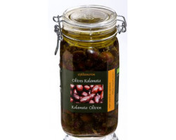 Оливки черные с косточкой «Каламон» (Kalamon olives in oil) маринованные в масле, 1,55 кг