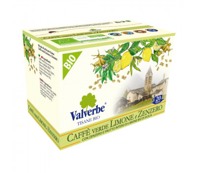 Чайный напиток пакетированный Valverbe "Зеленый Кофе, Лимон и Имбирь", 20 фильтр-пакетиков, 30 г
