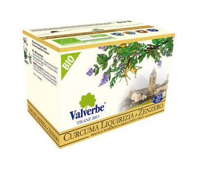 Чайный напиток пакетированный Valverbe "Куркума, Солодка и Имбирь", 20 фильтр-пакетиков, 30 г