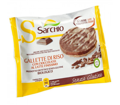 Хлебцы рисовые с молочным шоколадом SARCHIO, 34 г