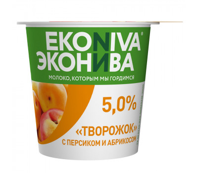 Творожок "Персик-абрикос" ЭкоНива м.д.ж. 5%, 125 г