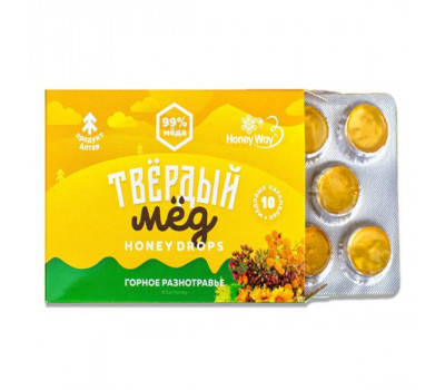 Карамель медовая "Твёрдый мёд" горное разнотравье, 30 г