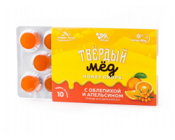 Карамель медовая "Твёрдый мёд" с облепихой и апельсином, 30 г